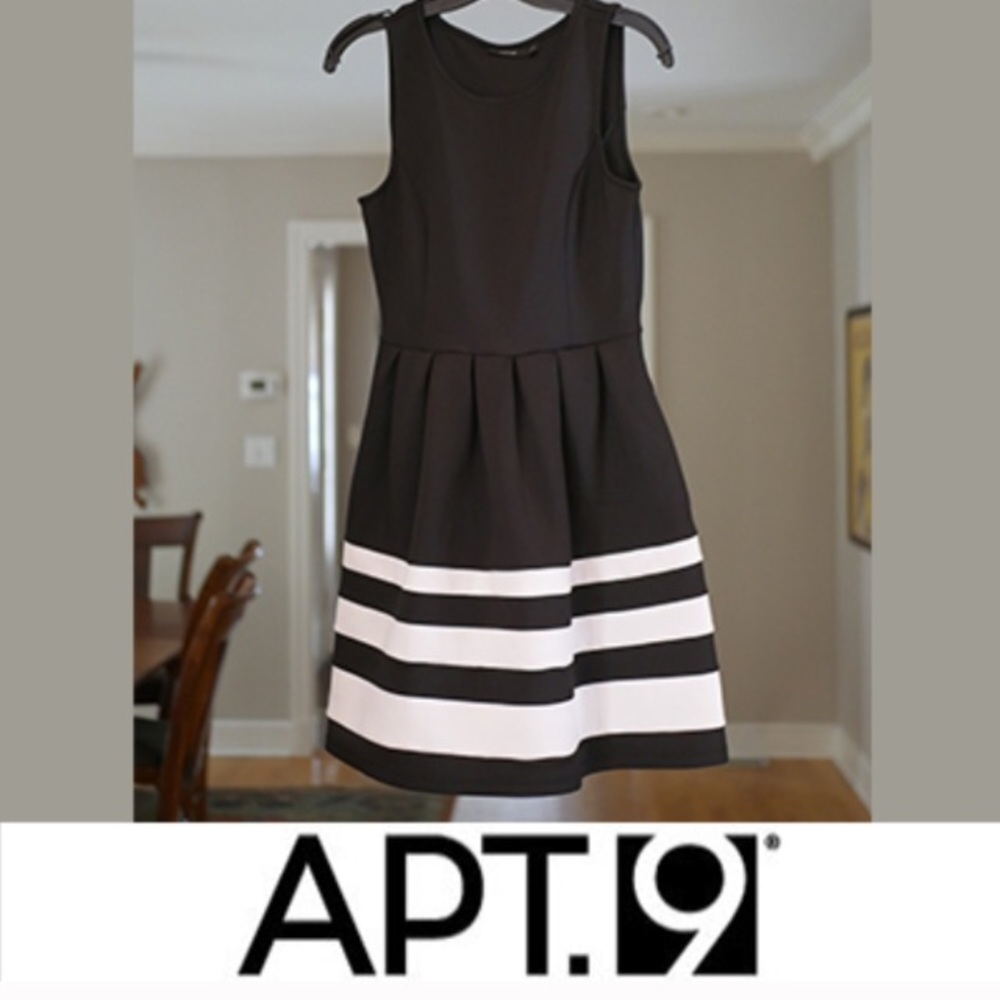 Black and White A-Line Dress Apt. 9 Stripe